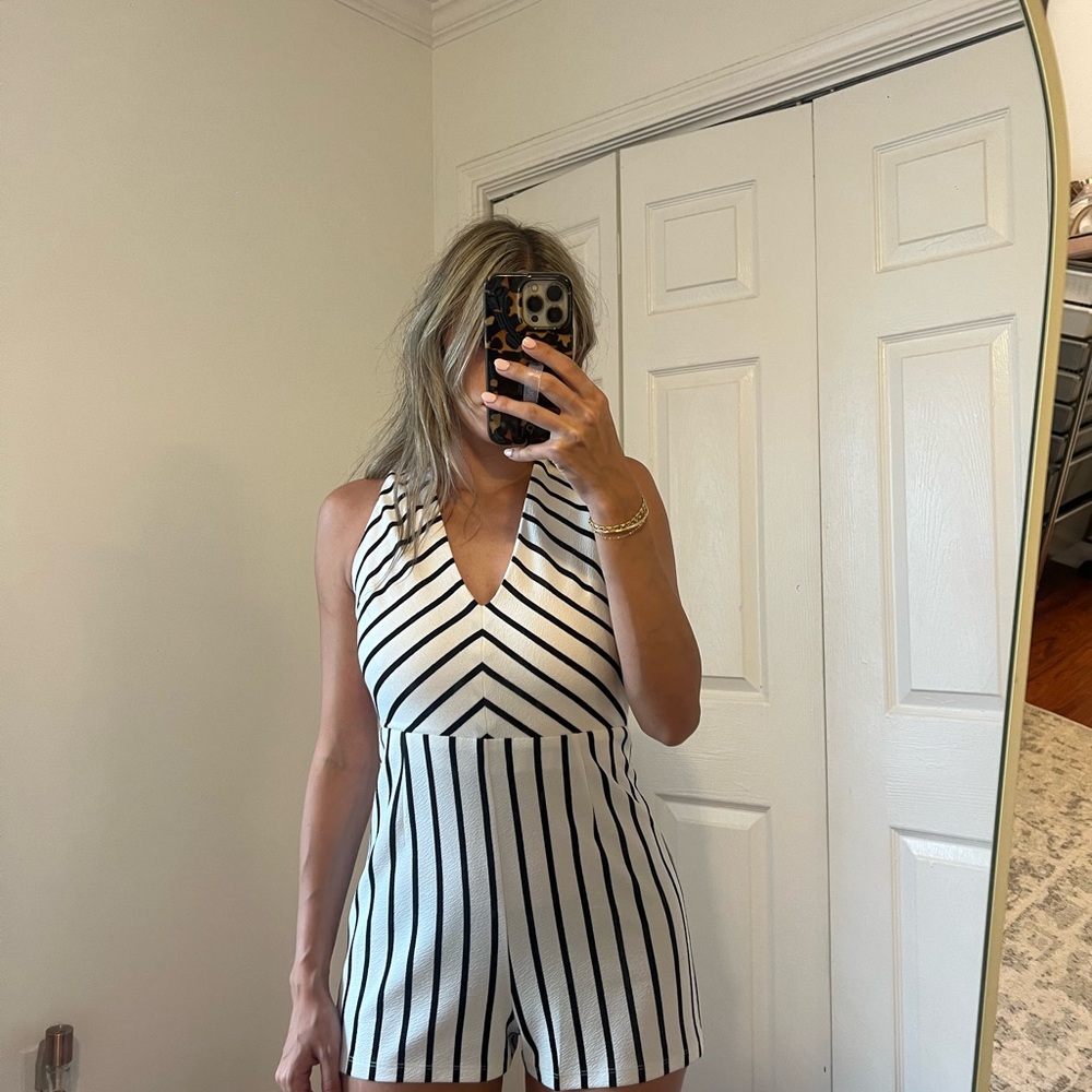 HYFVE Monochrome Striped Romper